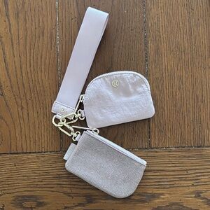 Lululemon pink glitter dual pouch